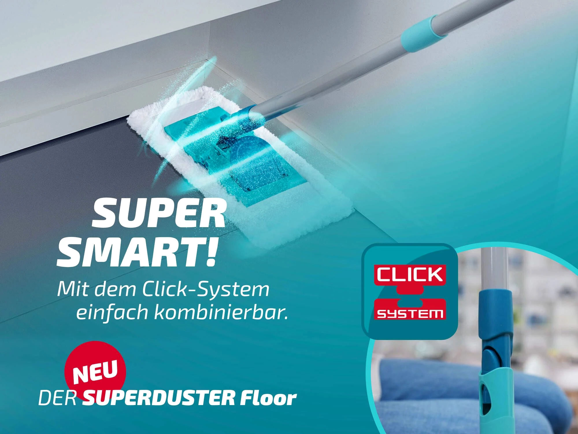 Leifheit Bodenwischer-Set Staubwischer SUPERDUSTER Floor, , langlebig, waschbar