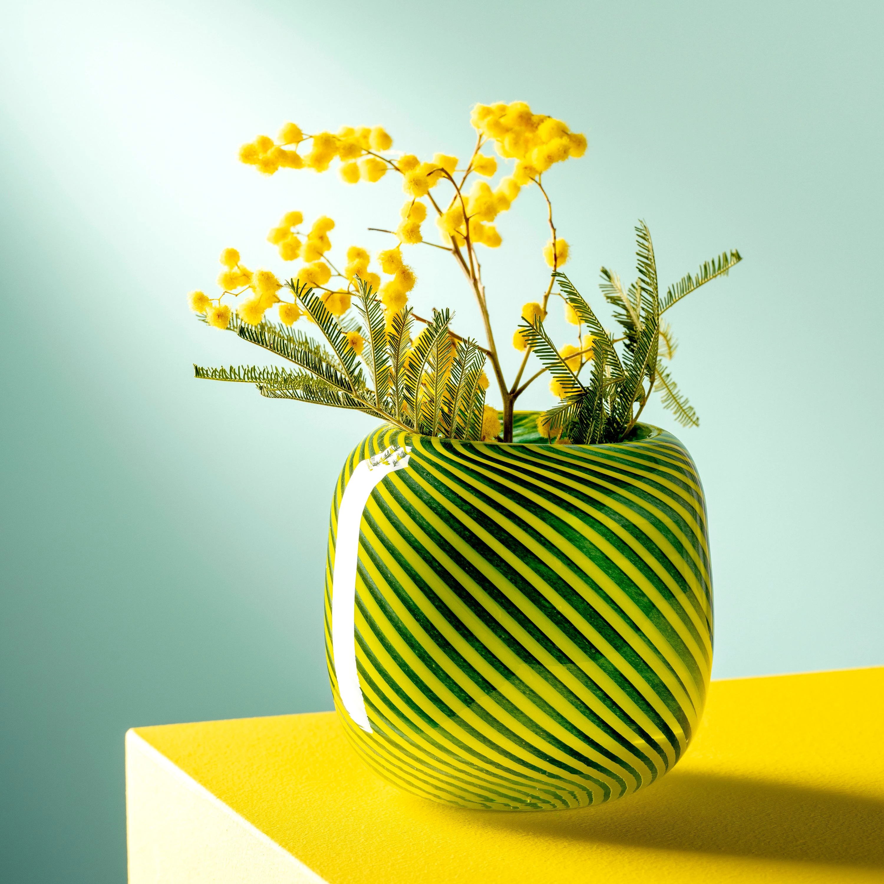 LEONARDO Dekovase FILO COLORI aus Glas, Grün, 9,5 cm