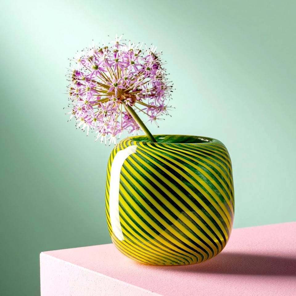 LEONARDO Dekovase FILO COLORI aus Glas, Grün, 9,5 cm