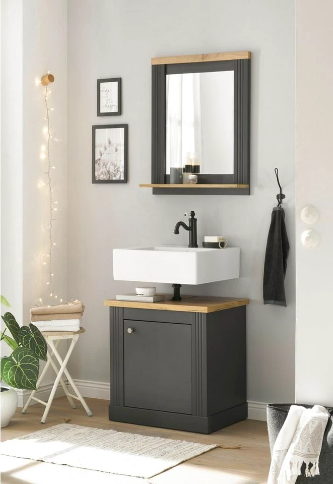 OTTO HOME Wandspiegel WESTMINSTER mit Ablage, Landhausstil, Dunkelgrau