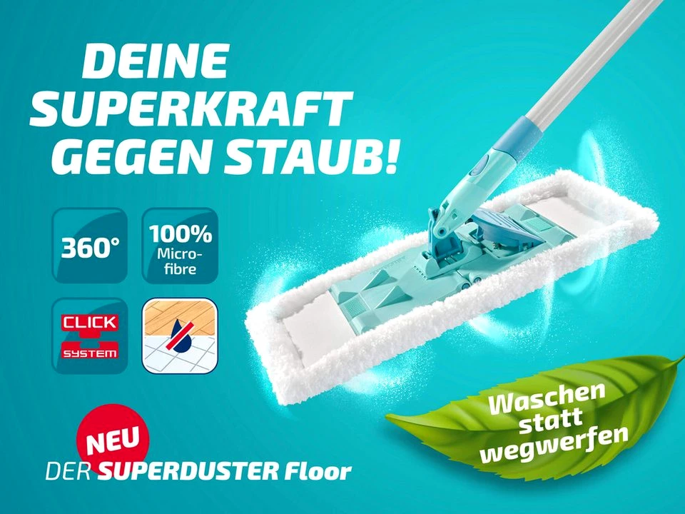 Leifheit Bodenwischer-Set Staubwischer SUPERDUSTER Floor, , langlebig, waschbar