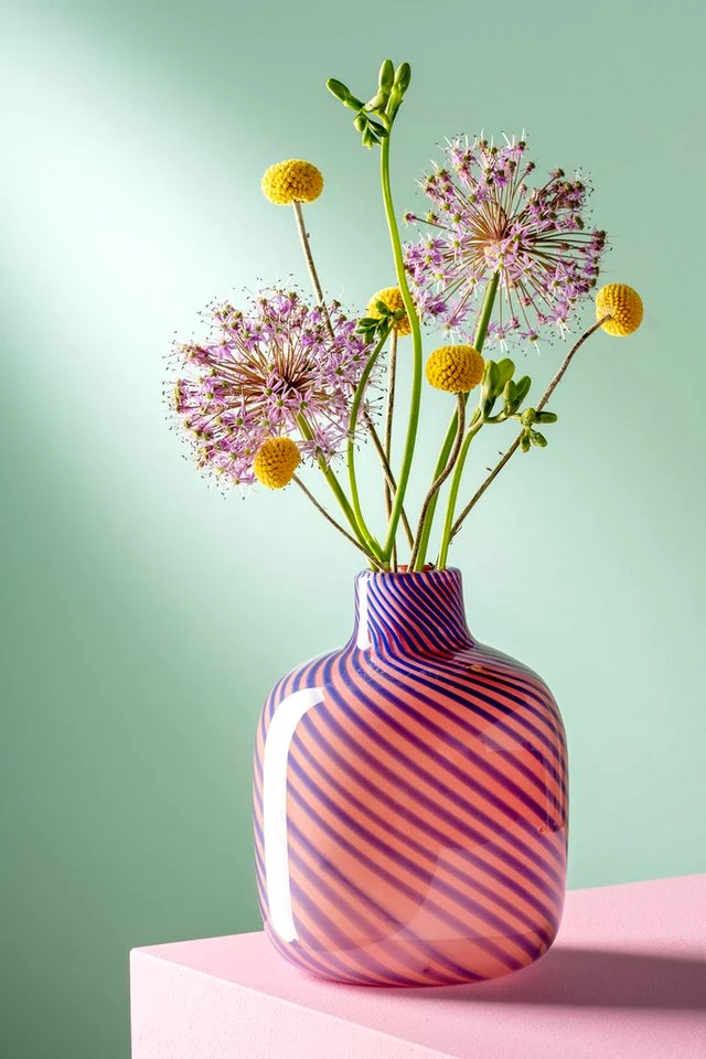 LEONARDO Vase FILO COLORI aus Glas, Pink, 16 cm