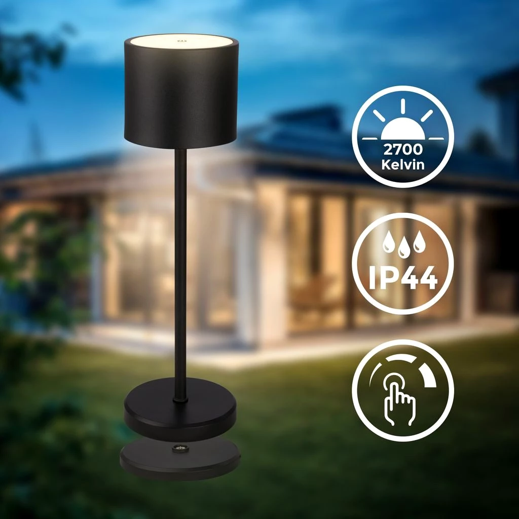 B.K.Licht Tischleuchte BKL1608, LED fest integriert, 2700K - Extra-Warmweiß