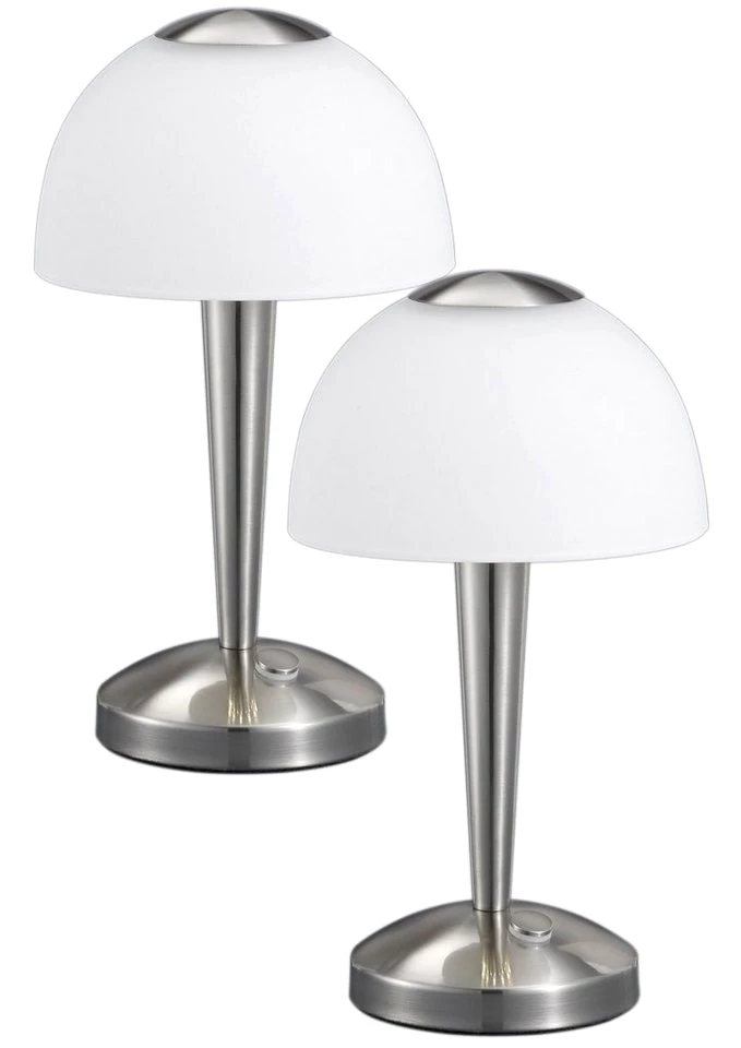 TRIO LEUCHTEN LED-Tischleuchte 5299901 mit Touch-Funktion, Nickelfarben/Weiß, 28 cm