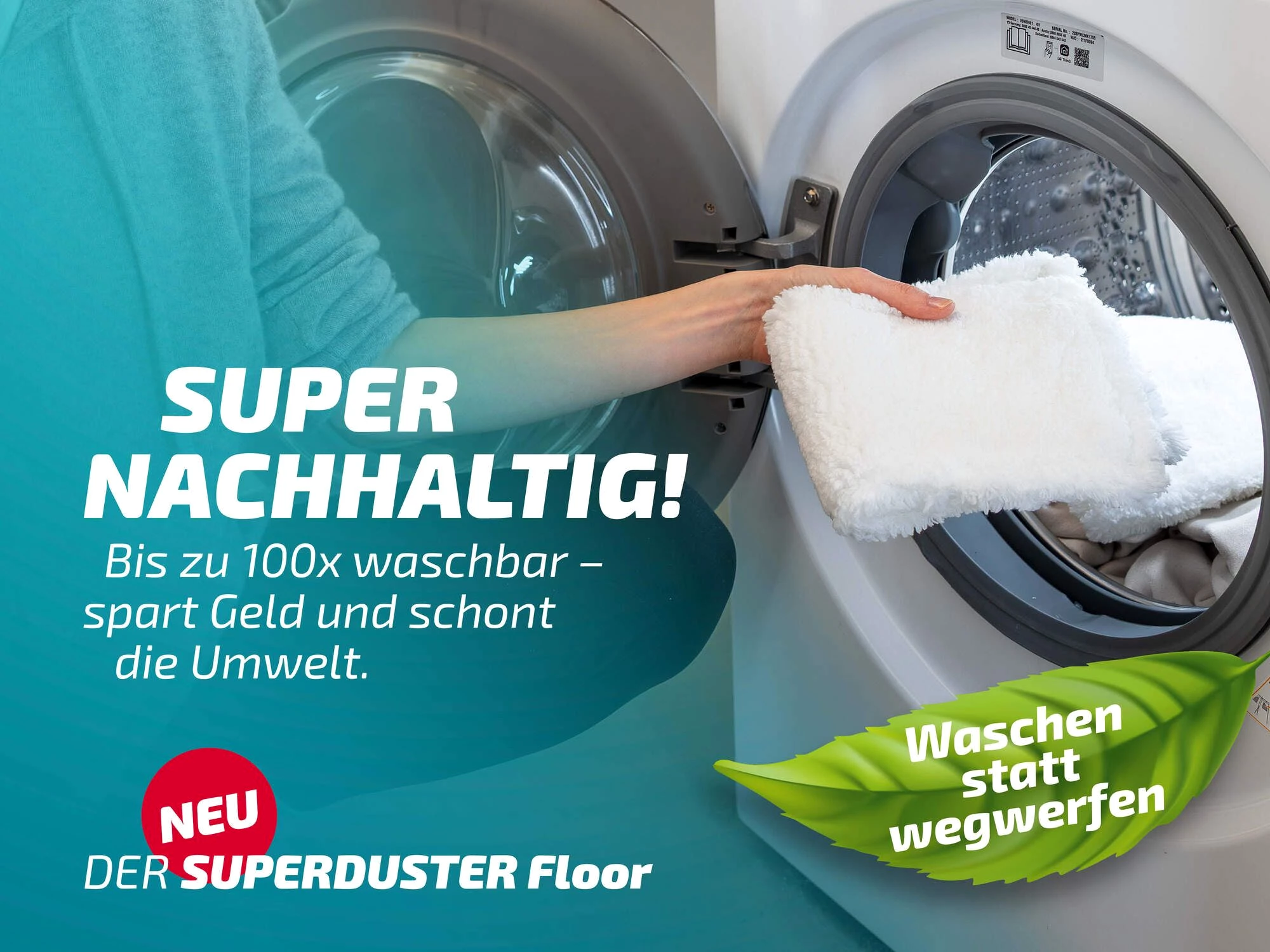 Leifheit Bodenwischer-Set Staubwischer SUPERDUSTER Floor, , langlebig, waschbar